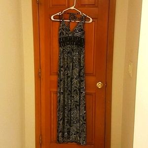 Black and white maxi dress